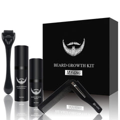 Beard Growth Kit Barbe Hair Growth Enhancer Set Beard Nourishing Growth Essential Oil Facial Beard Care with Beard Growth Roller