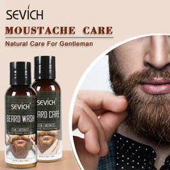 Sevich Men Beard Care Kit 100ml Nourishing Beard Wash Shampoo Natural Smoothing Moustache Care Conditioner Beard Styling